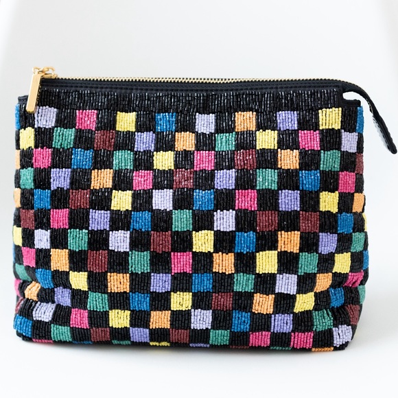 Staud Shirley Transparent Vinyl Tote Bag with Multi Colored Beaded Pouch - Picture 11 of 15